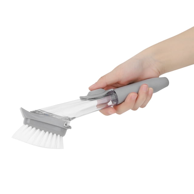 Herramienta de cocina, cepillo para platos con mango largo para dispensar líquidos, cepillo de limpieza de cocina, rendimiento de primera