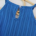 thumbnail image 6 of MEZZALL Baby Girl Clothes Toddler Girl Summer Outfits Sleeveless Ruffle Halt Er Tops Wide Leg Pants Kids Clothing Set Versatile Dailywear, Blue, 4-5 Years, 6 of 6