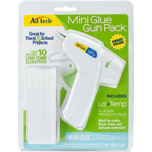 AdTech Mini Low Temp Hot Glue Gun with Glue Sticks, Combo Pack (05672