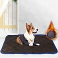 thumbnail image 3 of Tvtnvo Dog Mat Pet Insulation Pad Warm Thermal Cushion Non Slip Machine Washable Soft Five Layer Heat Retention Pet Blanket for Crate Car Seat Indoor Outdoor Brown 19.7x15.7in, 3 of 5