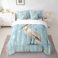 thumbnail image 2 of Feelyou 3D Pelicans Kids Bedding Comforter Set 7pcs, Blue Wooden Plank King Bedding Sets, 2 of 8