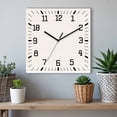 thumbnail image 6 of Farmhouse Beige White Striped Wooden Wall Clock Silent Non Ticking, Modern Stripes Square Wall Clocks Battery Operated, Decor Clock for Home Office, Living Room, Kitchen, 10 Inch, 6 of 9