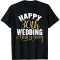 thumbnail image 1 of Camiseta de Aniversario de Bodas 30 Años para Parejas - Talla Extra Grande S-4XL - Mujer - Negro, 1 of 7