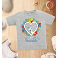 thumbnail image 4 of Shop4Ever  Autism Awareness Hands in Heart Baby Toddler's Cotton T-Shirt 5T/6T Heather Grey, 4 of 6