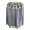 thumbnail image 4 of Women's Trendy Oversized Fair Isle Knit Sweaters Crewneck Long Sleeve Retro Colorful Lightweight Fall Winter Pullover Tops Sky Blue L, 4 of 4