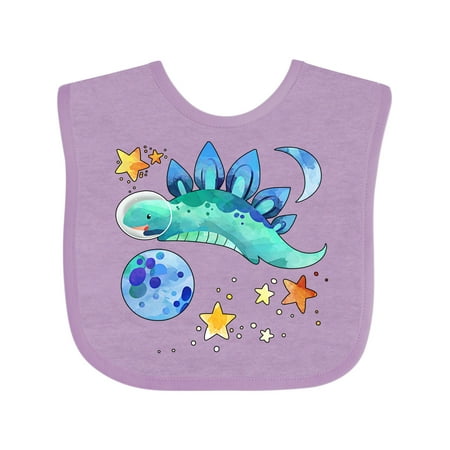 

Inktastic Stegosaurus Space Dinosaur with Stars and Planet Gift Baby Boy or Baby Girl Bib