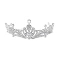 thumbnail image 3 of Women Wrap Bandana Adjustable White Glass Crystal Crown Tiara with Hair Band Pins in Birthday Gifts, 3 of 7