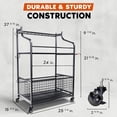 thumbnail image 2 of Heavy Duty Metal Garden Tool Organizer for Garage and Storage with Wheels, 2 of 5