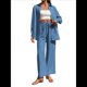 thumbnail image 3 of Traje de Verano para Mujer, de Dos Piezas, con Camisa, Pantalones y Ropa Deportiva Informal para Playa y Vacaciones Azul L, 3 of 10