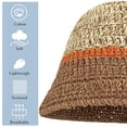 thumbnail image 3 of Sombrero de pescador de algodón y lino de punto sencillo e informal con circunferencia de 56-58 cm, color a juego, transpirable, para verano, 3 of 5