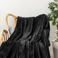 thumbnail image 2 of Black King Size Solid Flannel Throw Plush Cozy Super Soft Warm Bed Blanket, 2 of 4