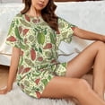 thumbnail image 5 of Yiaed Finger Lime Fruits Print Short Sleeve Pajama Sets for Women Casual Crew Neck 2 Piece Lounge Sets Women's Short-Sleeved Pajama-3X-Large, 5 of 5