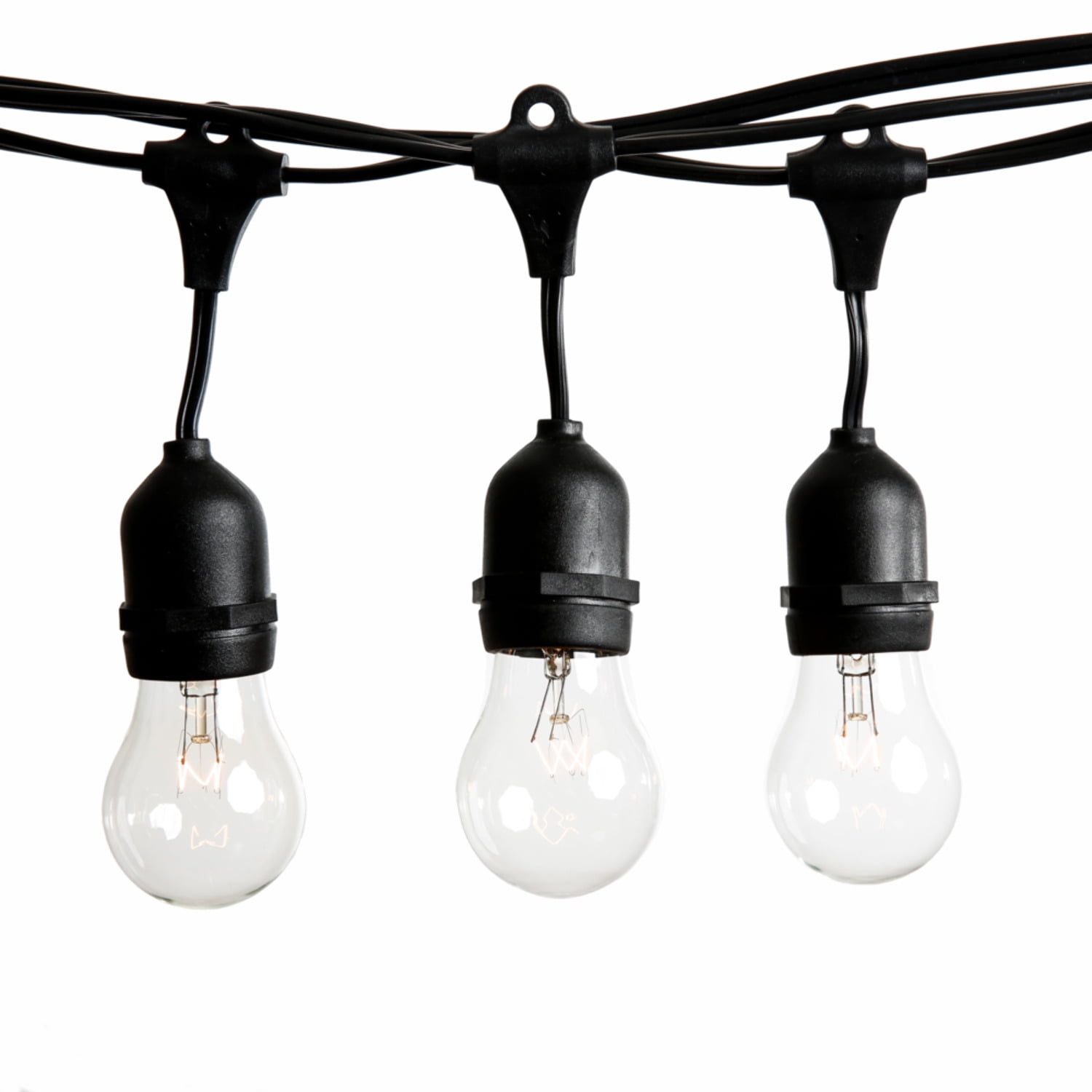 E26 Commercial Outdoor String Lights with Suspended S14 Clear Light Bulbs
