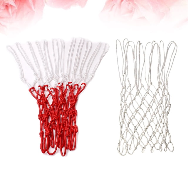IFANLANDOR 2Set Heavy Duty Outdoor Basketball Net Nylon Red All Weather for Schools and Sports Events