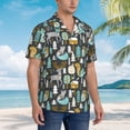thumbnail image 3 of Balery Moose Squirrel owls tree Camisas hawaianas de manga corta para hombre, camisas playeras de corte holgado, camisas de vacaciones con botones,X-Large, 3 of 7