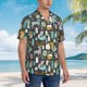 thumbnail image 3 of Fotbe Moose Squirrel owls tree Camisa Hawaiana para Hombre Unisex – Camisa Casual de Verano con Botones de Manga Corta de Algodón y Lino,Small, 3 of 7
