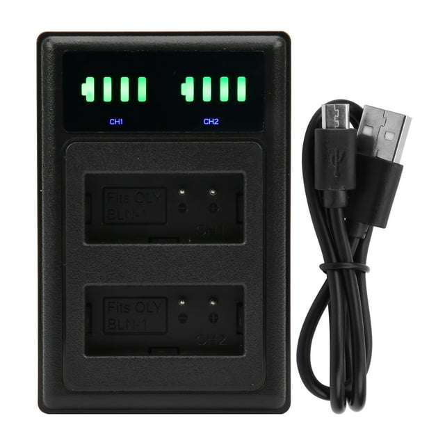 Double Display Camera Battery Charger Dual Interface Camera Battery Charger Durable Professional Safe For Camera BLN-1 Battery ANGGREK Otros