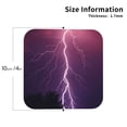 thumbnail image 3 of Pofeuu Thunderstorm Violet Purple Print Leather Coasters Set of 6, Round Cups Mugs Mat Pad for Home Kitchen Heat Resistant Drink Coasters,Square, 3 of 7
