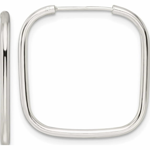Sterling Silver Polished 1.5mm Square Endless Tube Hoop Earrings (23.5 X 23) Made In India qe15828