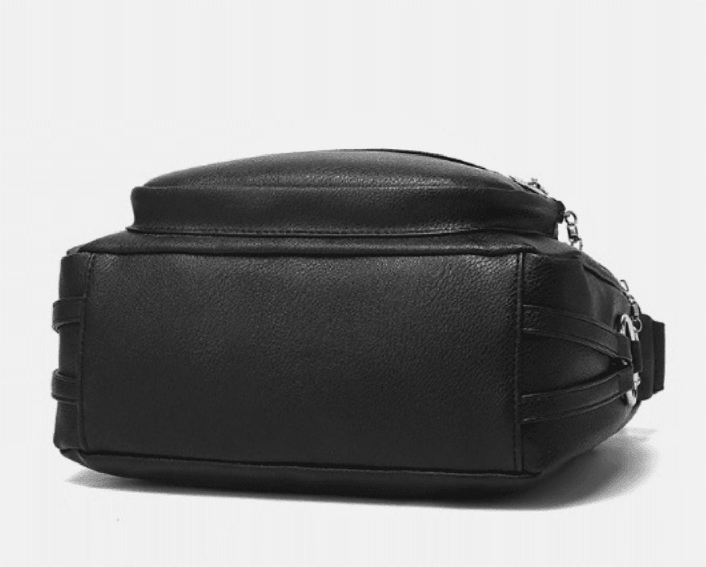 PORT&LOTUS Small Compact Leather Crossbody Bag for Women with Adjustable Shoulder Strap with Multi Pocket Tote Bag with Compartments