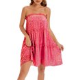 thumbnail image 2 of HKEJIAOI Robes de Sortie pour Femmes Cadeau d'Anniversaire Robe d'Été Imprimé Léopard Décontractée Sans Manches à Bretelles Soldes Rouge, 2 of 9