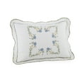 thumbnail image 2 of Modern Heirloom Heather White/Blue Floral Embroidered Pillow Sham, King, All Ages, 2 of 5