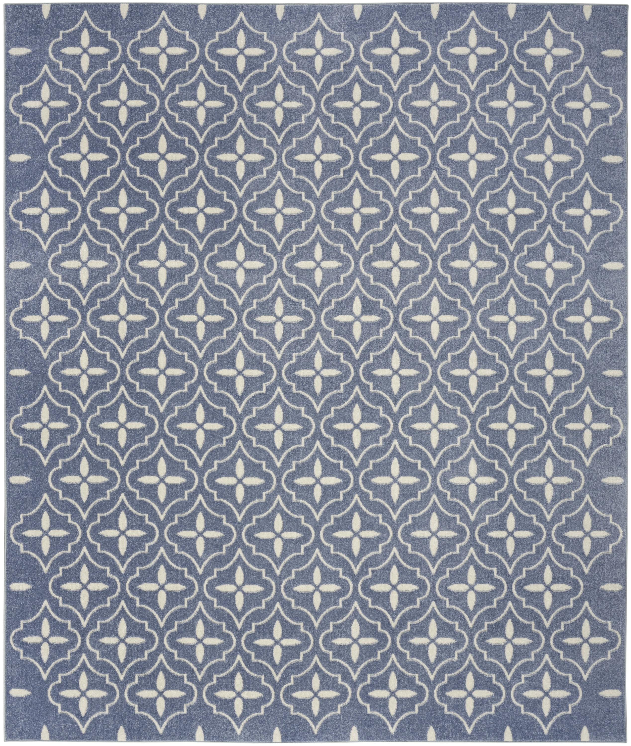 Nourison Essentials Outdoor Blue Ivory 6' x 9' Area Rug (6x9)