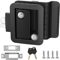 RV Door Lock Replacement – Upgraded Paddle Latch with Deadbolt, 3.55" x 2.68" Fitment, Durable Nylon Construction with 2 Keys for Camper, Cargo Hauler, Travel Trailer, Motorhome, Entry Hatch