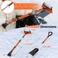 thumbnail image 3 of Gymax 4 in 1 Extendable Snow Shovel 42'' Ice Scraper for Car Windshield 180-Degree Rotation Brush Head, 3 of 9