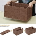 thumbnail image 4 of Wicker Storage Basket, Set of 2 Hand-Woven Paper Rope Wicker Basket, Small Storage Baskets for Organizing Toilet Paper Basket, Foldable Large Cube Storage Organizer Bins for Shelves (Brown), 4 of 14
