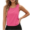 thumbnail image 6 of Craaazy Sleeveless Shirts for Women Regular Cut Solid Color Crew Neck Everyday Stylish Sleeveless Tank Tops Back Tie Bow Detail Cotton Fabric Blouses Suitable for Dating and Casual Outings, 6 of 10