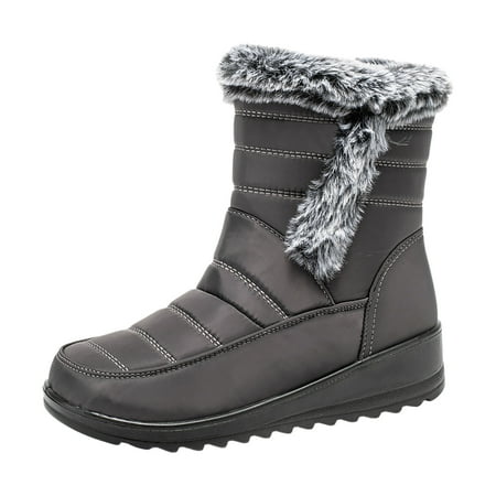 

Ediodpoh Fashion Couple Men Women Winter Water Proof Wedges Zipper Keep Warm Snow Boots Comfortable Mid Boots Shoes Womens Booties Grey 10