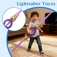 thumbnail image 4 of Cyberpunk Sword Light-Up Toy, Telescopic Lightsaber With Rotating Blades, Colorful Lights, Realistic Sound Effects, Rechargeable, Safe Abs+Pp Material, Multiple Color, 4 of 5