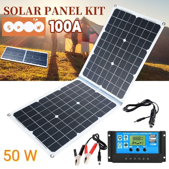 50 Watt 18 Volt Solar Panel Starter Kit,DFITO High Efficiency Monocrystalline PV Module for Boat, Caravan, RV and Other Off Grid Applications
