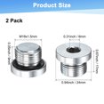 thumbnail image 3 of Uxcell 2-Pack Tapón de ajuste de tubería de cabeza hexagonal interior M18x1.5mm, tapón de socket de acero inoxidable con anillo de sellado, 3 of 6
