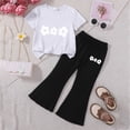 thumbnail image 3 of Girls Outfits Toddler Clothes Sweet Summer Set Flutter Sleeve Top Flare Pants Kaprioy Toddler Girl Clothes 2T 3T 4T 5T 6T 7T, 3 of 4