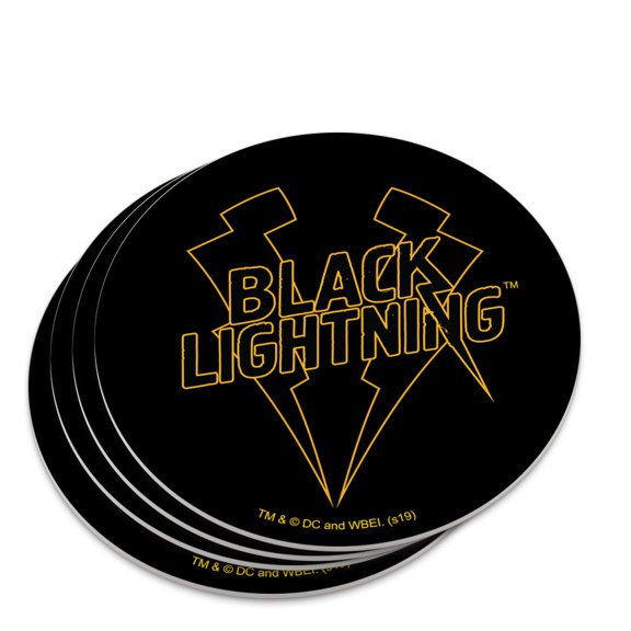Black Lightning Logo Novelty Coaster Set