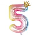 thumbnail image 1 of Aluminum Foil 32 Inch Crown Number Balloons Gradient Color Birthday Party Decor Balloon, 1 of 5
