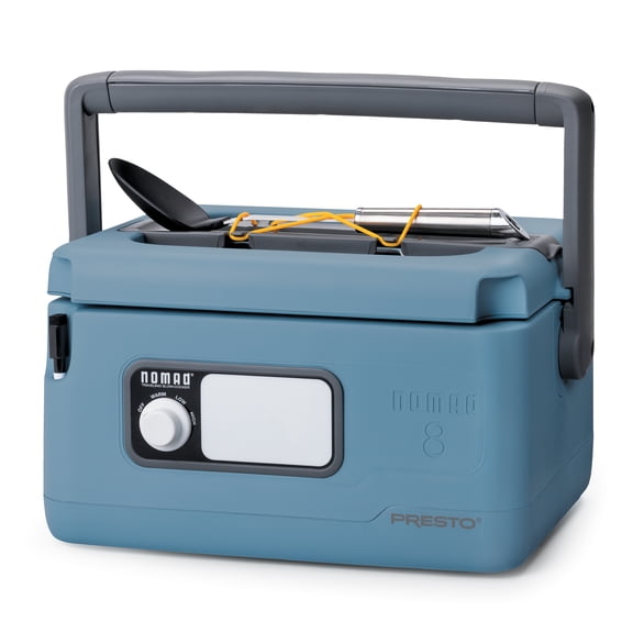 Open Box Presto 8qt Nomad Portable Electric Slow Cooker with Locking Lid, Blue