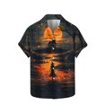 thumbnail image 2 of VBTAPA Novelty Party Shirts for Men Halloween 3D Printed Short Sleeve Button Down Shirt Hawaiian Beach Shirts Lightweight Holiday Blouses Orange XXXXL, 2 of 5