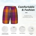 thumbnail image 5 of Balery Purple Yellow Buffalo Plaid Mens Swim Trunks Swim Shorts for Men Quick Dry Inseam Beach Shorts with Compression Liner Pocket-X-Large, 5 of 9