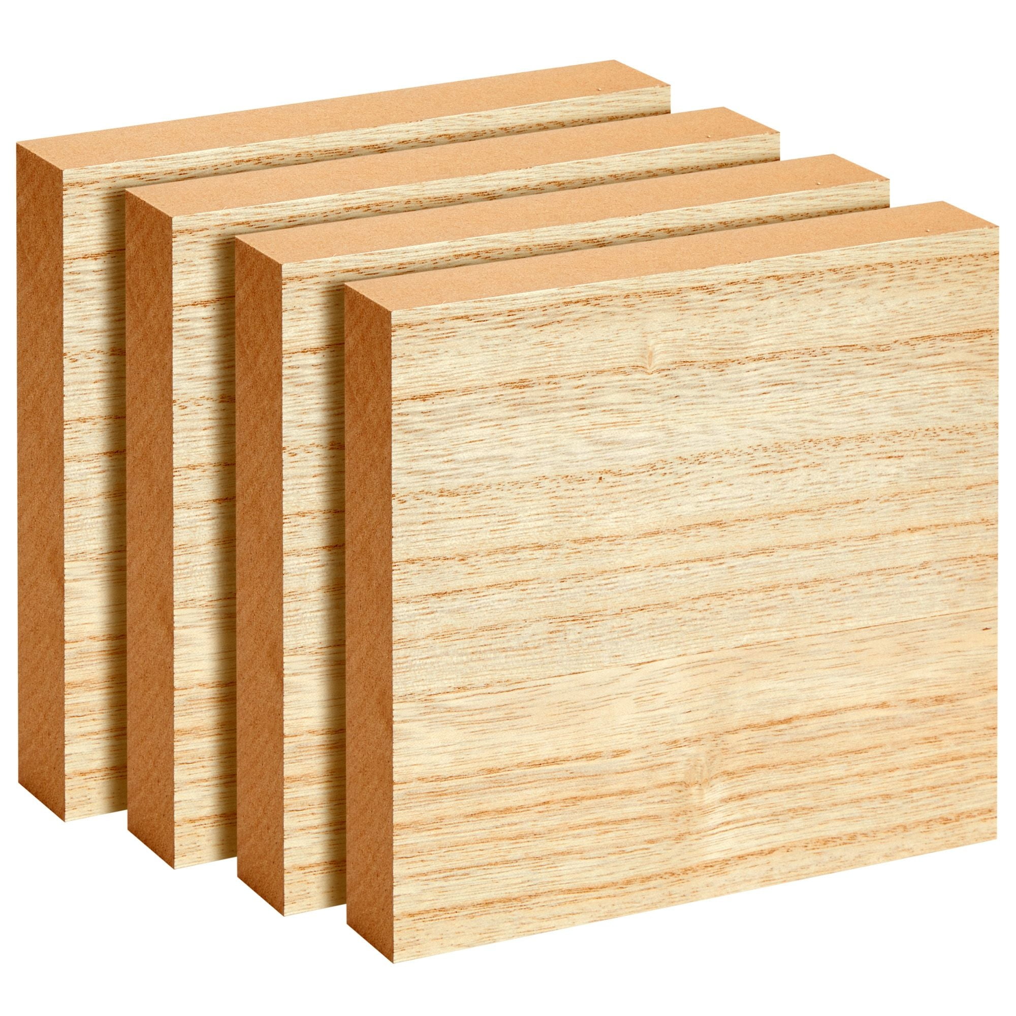 Krafty Supply Wood Squares , 1/8 Thick MDF, Bulk Set of 10 Wood Squares,  Small, 3 inches