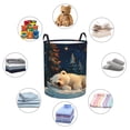 thumbnail image 4 of Balery Starry Sky Sleep White Bear Cesta de ropa redonda con asas, impermeable, independiente, para ropa, juguetes, dormitorio y familia-Medium, 4 of 6