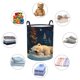 thumbnail image 4 of Fotbe Starry Sky Sleep White Bear Cesto de Ropa con Asas, Cesto Impermeable de Gran Capacidad, Bolsa de Lavado para Dormitorio, Cesto de Ropa con Ruedas y Asas-Medium, 4 of 6