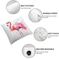 thumbnail image 4 of COMIO 2-Piece Short Plush Pillow Covers Pink Flamingo White White, 4 of 6