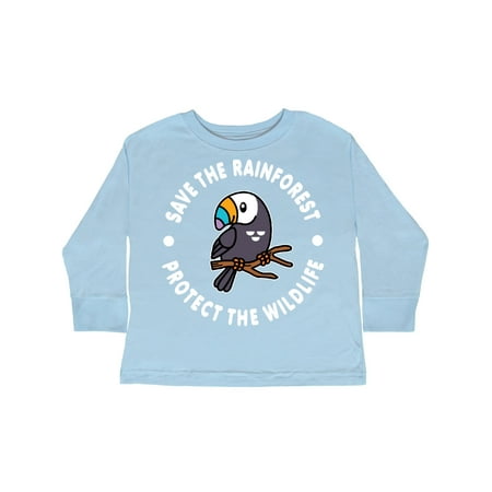 

Inktastic Save the Rainforest Protect the Wildlife with Toucan Gift Toddler Boy or Toddler Girl Long Sleeve T-Shirt