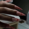 thumbnail image 4 of Buy 2 Get 1 Free Impress Press On Nails Short Christmas Press On Nails Short Almond Green Fake Nails - False Nails with Designs White Snowflake Full Cover Matte Glue On Acrylic Nails for Women 24 Pcs, 4 of 11