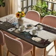 thumbnail image 3 of Bless OurHome Table Cloths for 5 Foot Rectangle Tables, Farmhouse Pots Texas Stars Retro Wooden Plank Patio Waterproof Elastic Fitted Tablecloths, Washable Rectangular Table Cover for Camping, 3 of 8