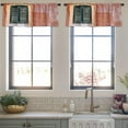 thumbnail image 3 of LALILO Kitchen Curtain Valance Green Red Ancient Wall Ancient Rod Pocket Window Curtain 52"x 18" Set of 2, 3 of 5