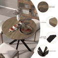thumbnail image 6 of 31.5 Inch Round Dining Table, Small Circle Kitchen Table with Metal Black Legs for 2-4 People, Modern Dining Room Table for Dining Room/Living Room/Parlor, Brown (Only Table), 6 of 6